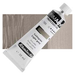 Schmincke Primacryl Professional Acrylic Paint - Light Grey, 35 ml Tube and swatch