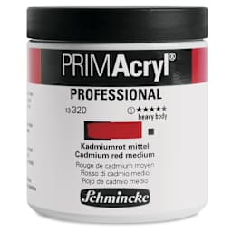 Schmincke Primacryl Professional Acrylic Paint - Cadmium Red Medium, 237 ml Jar