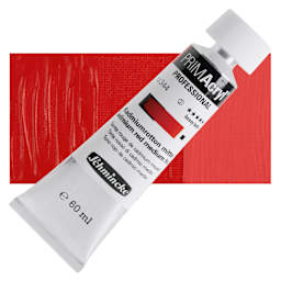 Schmincke Primacryl Professional Acrylic Paint - Cadmium Red Medium Hue, 60 ml Tube and swatch