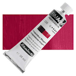 Schmincke Primacryl Professional Acrylic Paint - Quinacridone Magenta, 35 ml Tube and swatch