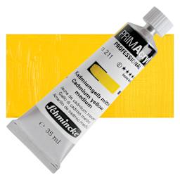Schmincke Primacryl Professional Acrylic Paint - Cadmium Yellow Medium, 35 ml Tube and swatch
