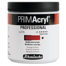Schmincke Primacryl Professional Acrylic Paint - Brilliant Orange, 237 ml Jar