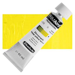 Schmincke Primacryl Professional Acrylic Paint - Hansa Yellow Lemon, 60 ml Tube and swatch