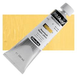 Schmincke Primacryl Professional Acrylic Paint - Naples Yellow, 150 ml Tube and swatch