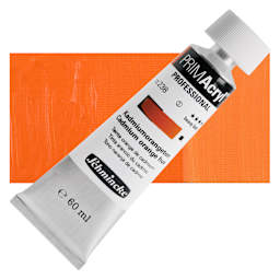 Schmincke Primacryl Professional Acrylic Paint - Cadmium Orange Hue, 60 ml Tube and swatch