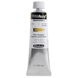 Schmincke Primacryl Professional Acrylic Paint - Titanium Gold Yellow, 150 ml Tube