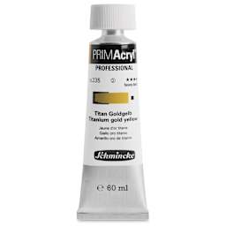 Schmincke Primacryl Professional Acrylic Paint - Titanium Gold Yellow, 60 ml Tube