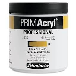 Schmincke Primacryl Professional Acrylic Paint - Titanium Gold Yellow, 237 ml Jar
