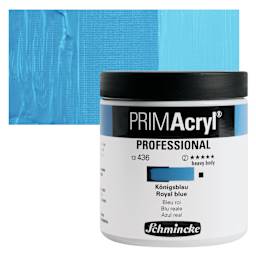 Schmincke Primacryl Professional Acrylic Paint - Royal Blue, 237 ml Jar and swatch