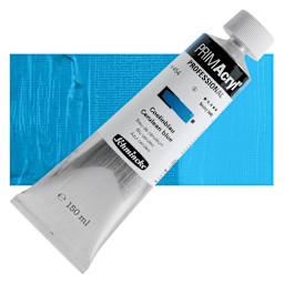 Schmincke Primacryl Professional Acrylic Paint - Cerulean Blue, 150 ml Tube and swatch