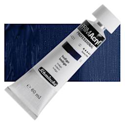 Schmincke Primacryl Professional Acrylic Paint - Indigo, 60 ml Tube and swatch