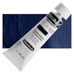 Schmincke Primacryl Professional Acrylic Paint - Prussian Blue, 60 ml Tube and swatch