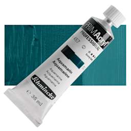 Schmincke Primacryl Professional Acrylic Paint - Aquamarine, 35 ml Tube and swatch