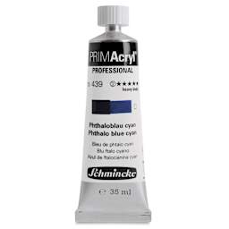 Schmincke Primacryl Professional Acrylic Paint - Phthalo Blue Cyan, 35 ml Tube