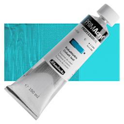 Schmincke Primacryl Professional Acrylic Paint - Cobalt Teal, 150 ml Tube and swatch