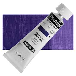 Schmincke Primacryl Professional Acrylic Paint - Blue Violet, 60 ml Tube and swatch