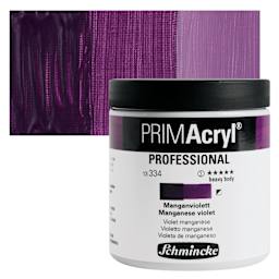Schmincke Primacryl Professional Acrylic Paint - Manganese Violet, 237 ml Jar and swatch