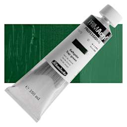 Schmincke Primacryl Professional Acrylic Paint - Sap Green, 150 ml Tube and swatch