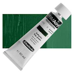 Schmincke Primacryl Professional Acrylic Paint - Sap Green, 60 ml Tube and swatch