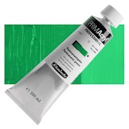 Schmincke Primacryl Professional Acrylic Paint - Permanent Green, 150 ml Tube and swatch