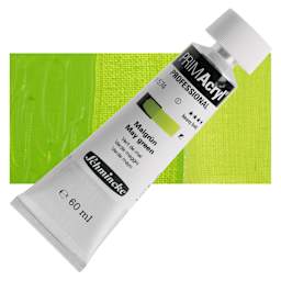 Schmincke Primacryl Professional Acrylic Paint - May Green, 60 ml Tube and swatch