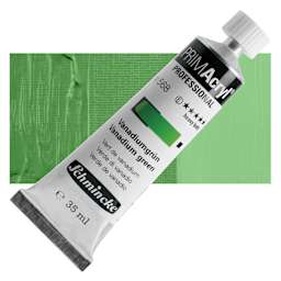 Schmincke Primacryl Professional Acrylic Paint - Vanadium Green, 35 ml Tube and swatch
