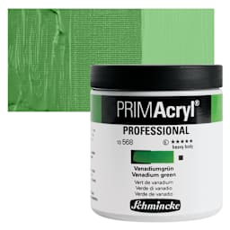 Schmincke Primacryl Professional Acrylic Paint - Vanadium Green, 237 ml Jar and swatch