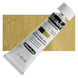 Schmincke Primacryl Professional Acrylic Paint - Natural Green Earth, 60 ml Tube and swatch