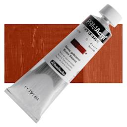 Schmincke Primacryl Professional Acrylic Paint - Burnt Sienna, 150 ml Tube and swatch
