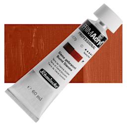 Schmincke Primacryl Professional Acrylic Paint - Burnt Sienna, 60 ml Tube and swatch