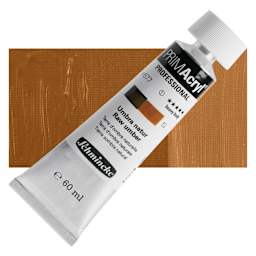 Schmincke Primacryl Professional Acrylic Paint - Raw Umber, 60 ml Tube and swatch