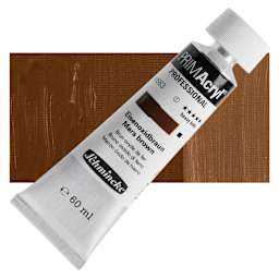 Schmincke Primacryl Professional Acrylic Paint - Mars Brown, 60 ml Tube and swatch