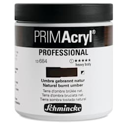 Schmincke Primacryl Professional Acrylic Paint - Natural Burnt Umber, 237 ml Jar
