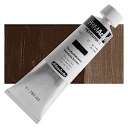 Schmincke Primacryl Professional Acrylic Paint - Vandyke Brown, 150 ml Tube and swatch
