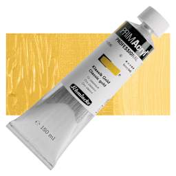 Schmincke Primacryl Professional Acrylic Paint - Classic Gold, 150 ml Tube and swatch