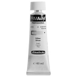 Schmincke Primacryl Professional Acrylic Paint - Silver, 60 ml Tube