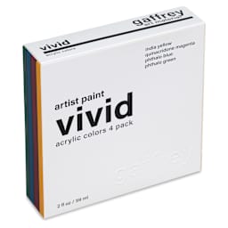 Gaffrey Art Material Standard Body Acrylic Paints - Set of 4, Essential Colors, 59 ml Tube front of package