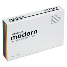 Gaffrey Art Material Standard Body Acrylic Paints - Set of 6, Modern Colors, 59 ml Tube front of package