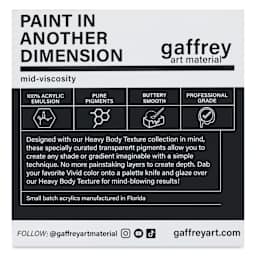Gaffrey Art Material Standard Body Acrylic Paints - Set of 4, Vivid Colors, 59 ml Tube back of package