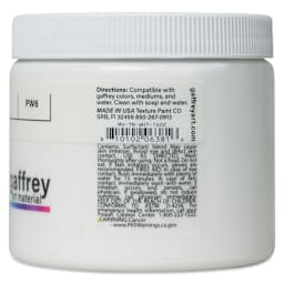 Gaffrey Art Material Standard Body Acrylic Paint - Titanium White, 473 ml jar side view