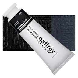 Gaffrey Art Material Standard Body Acrylic Paint - Carbon Black, 200 ml tube and swatch