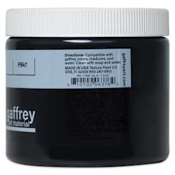 Gaffrey Art Material Standard Body Acrylic Paint - Carbon Black, 473 ml jar side view
