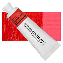 Gaffrey Art Material Standard Body Acrylic Paint - Cadmium Red Light Hue, 59 ml tube and swatch