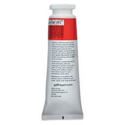 Gaffrey Art Material Standard Body Acrylic Paint - Cadmium Red Light Hue, 200 ml tube back