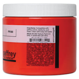Gaffrey Art Material Standard Body Acrylic Paint - Cadmium Red Light Hue, 473 ml jar side view