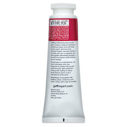 Gaffrey Art Material Standard Body Acrylic Paint - Quinacridone Red, 200 ml tube back