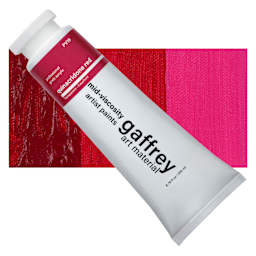 Gaffrey Art Material Standard Body Acrylic Paint - Quinacridone Red, 200 ml tube and swatch