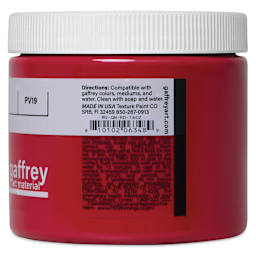 Gaffrey Art Material Standard Body Acrylic Paint - Quinacridone Red, 473 ml jar back