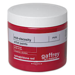 Gaffrey Art Material Standard Body Acrylic Paint - Quinacridone Red, 473 ml jar