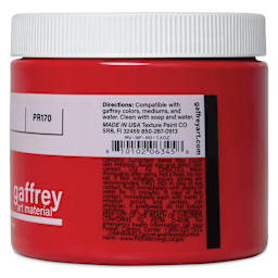 Gaffrey Art Material Standard Body Acrylic Paint - Naphthol Red, 473 ml jar side